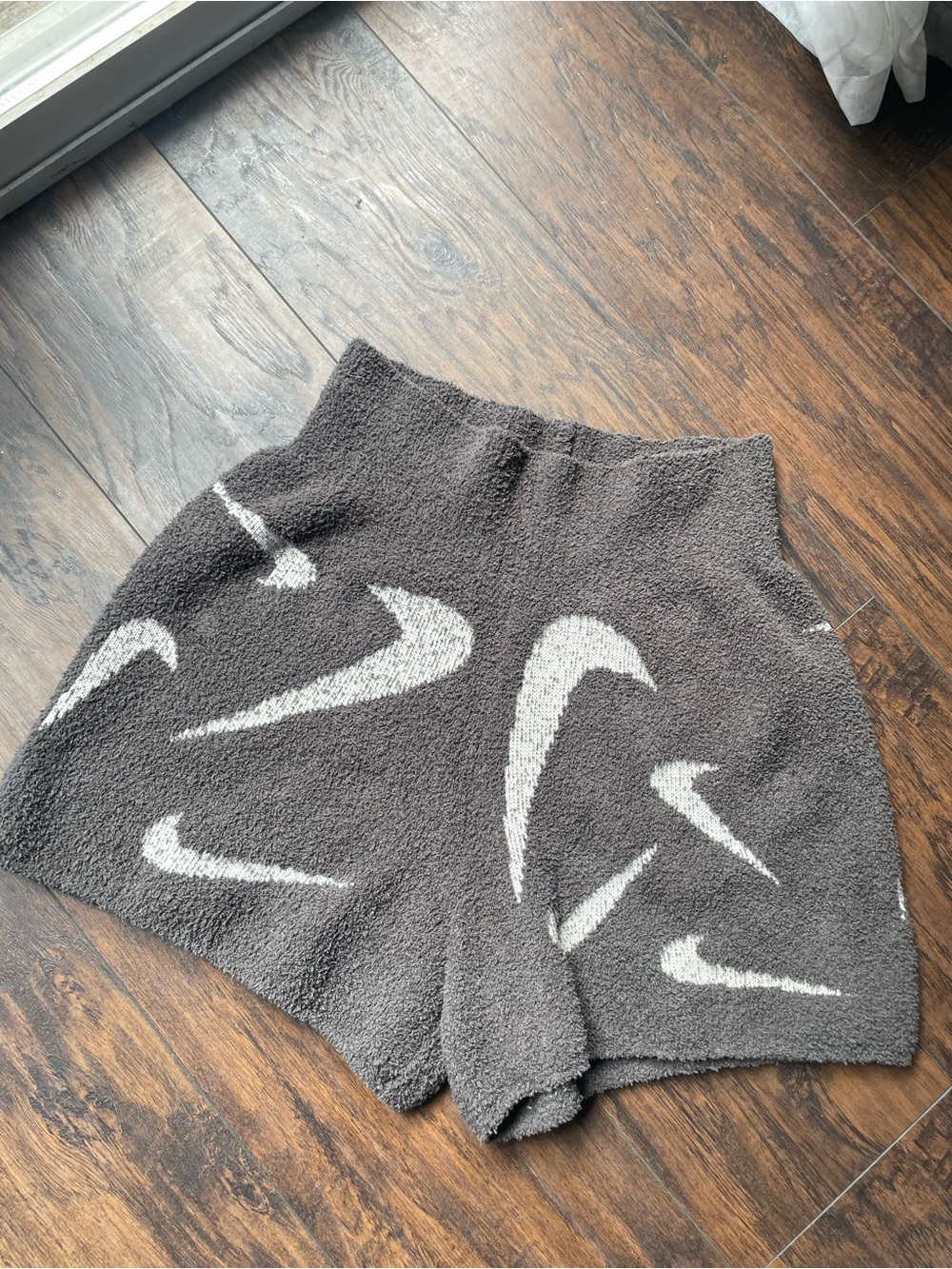Nike gray Terry High-Waist Logo Shorts
